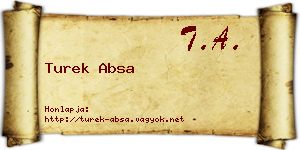 Turek Absa névjegykártya
